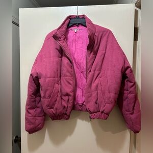 Stylish Fuchsia Bomber Jacket